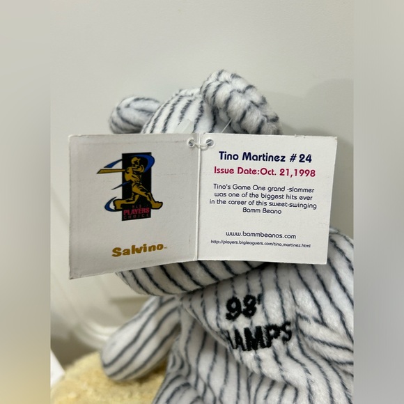 Set of 3 Bamm Beano's Bears 1998 Striped White - Picture 8 of 13